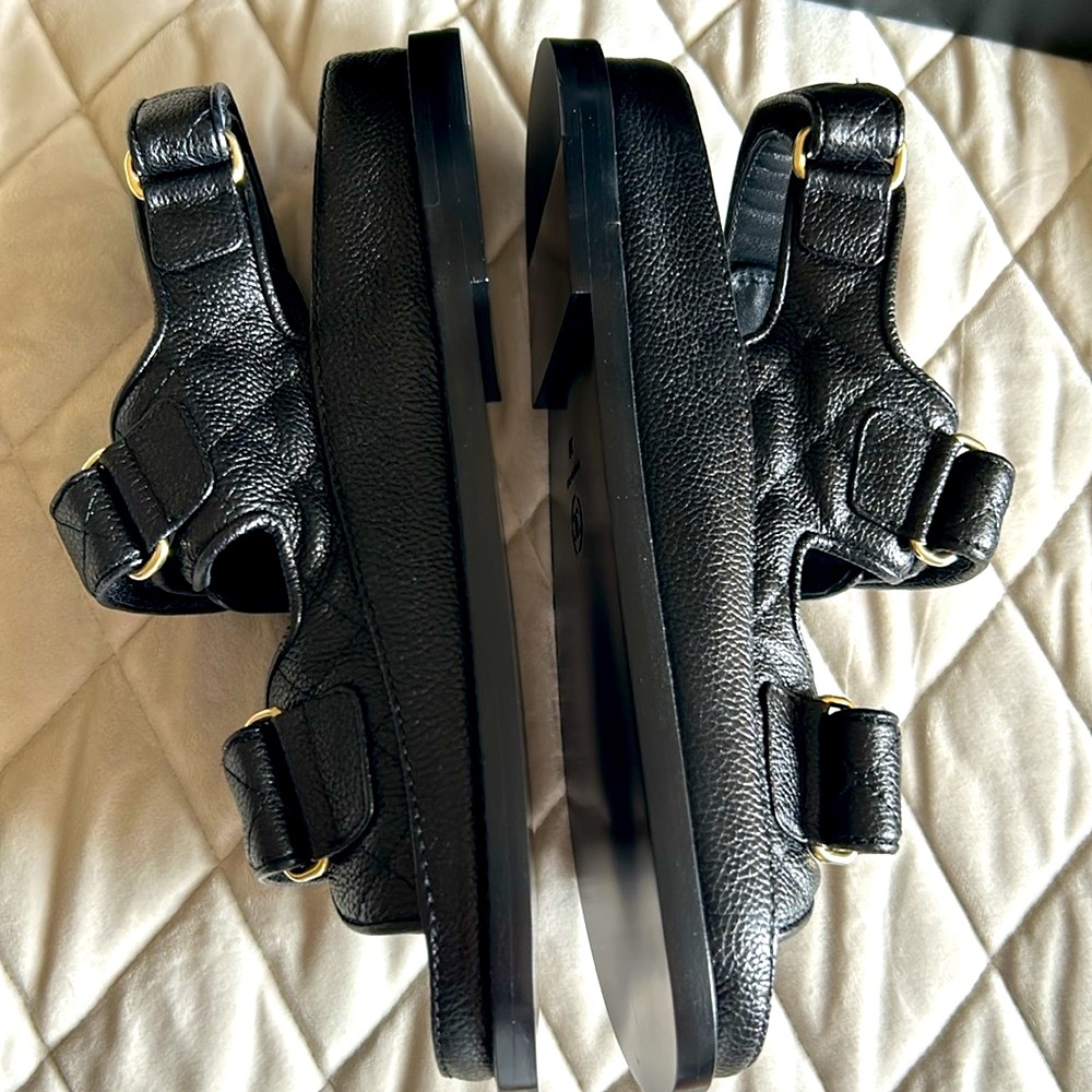 Chanel DADS SANDALS Grained Leather 36 - Picture 12 of 17